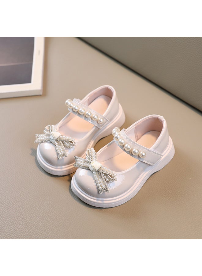 Girls' Spring And Summer Princess Shoes Children's Soft Sole Non-slip Bow Small Leather Shoes 1-6 Years Old Women's Toddler Shoes Trendy