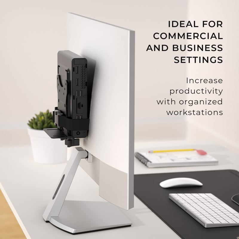 HumanCentric Thin Client Mount Bracket, Mount a Mini PC or Computer to a VESA Monitor Arm or Stand, Pole, or Under Desk or Surface, Devices with 0.65-2.55" in Depth for 75x75 and 100x100mm Patterns - Image 5