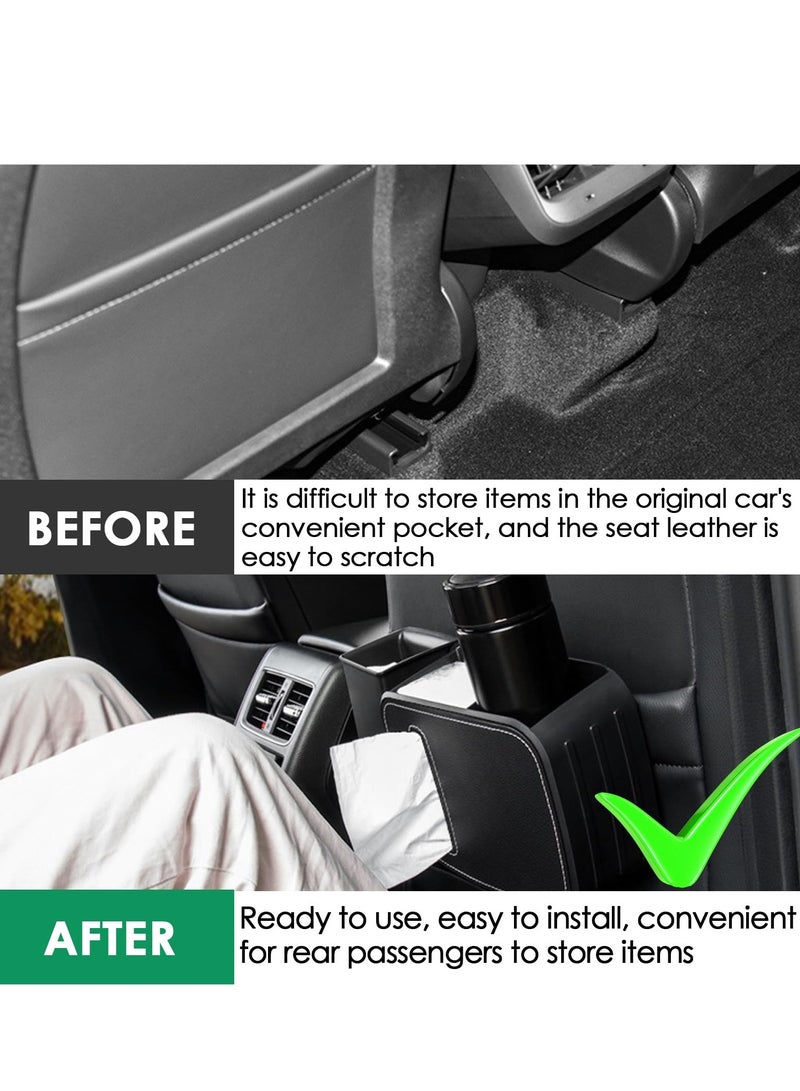 KASTWAVE Car Back Seat Organizer, Back Organizer Compatible with Tesla Model 3 2017-2023 and Model Y 2019-2023, Multi-function Storage for Kids,  for Travel, and Road Trips (Black) - Image 4