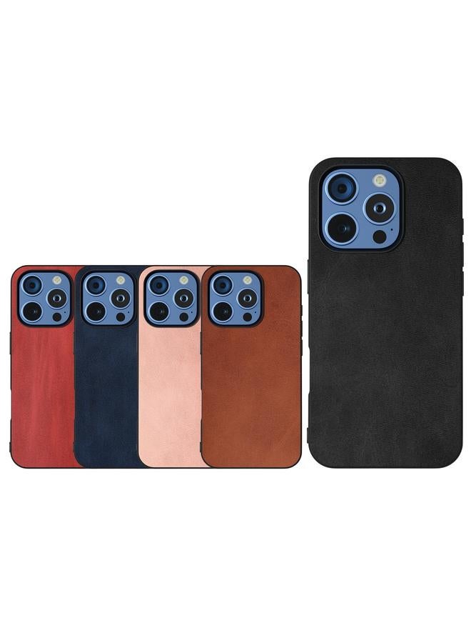 S-TOP Case For iPhone 16 Pro Max Black Frame Two-color Calf Texture PU Phone Case - Image 5