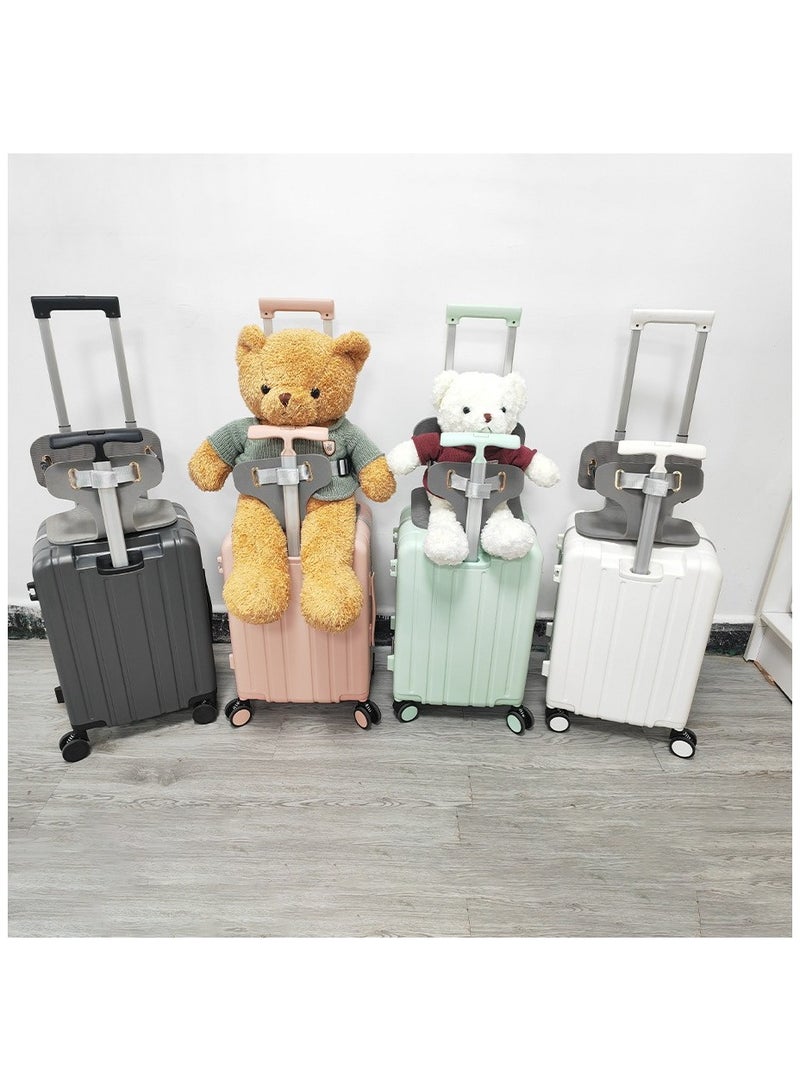 حقيبة يدوية بحجم 20 بوصة باللون الوردي مع حقيبة شبكية وحقيبة صلبة بعجلات دوارة ومزودة بقفل TSA وحزام أمان - Image 4