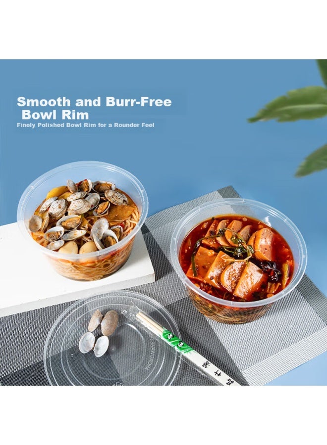 Temeiju Disposable Round Transparent Plastic Fast Food Box Thickened With Lid Packing Box Tableware 50 Sets 1500 Type - Image 2