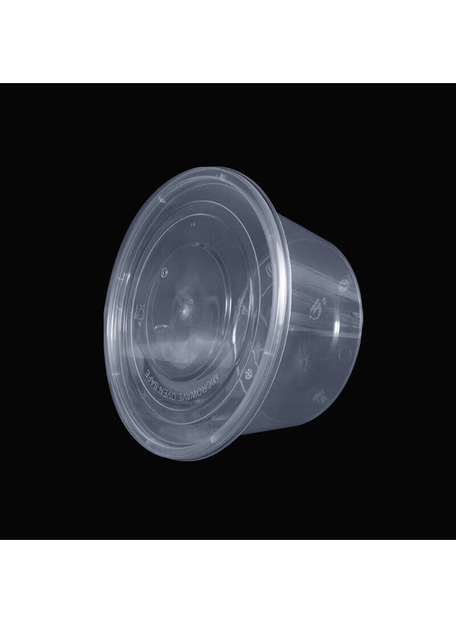 Temeiju Disposable Round Transparent Plastic Fast Food Box Thickened With Lid Packing Box Tableware 50 Sets 1500 Type - Image 4