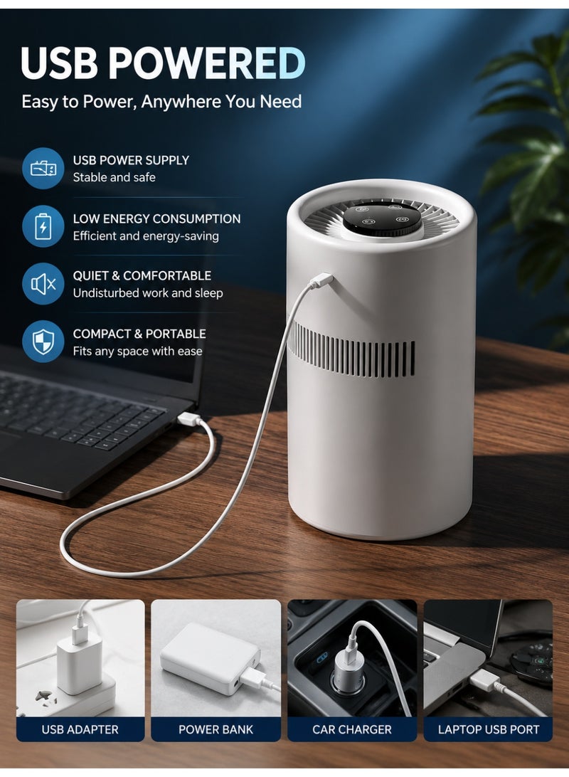 RUKYU 4L Cool Mist Humidifier & Air Purifier with Top Fill Design, Aroma Diffuser, Adjustable Mist Control, Quiet Large Capacity Air Humidifier for Bedroom, Living Room, Office & Home, White - Image 2