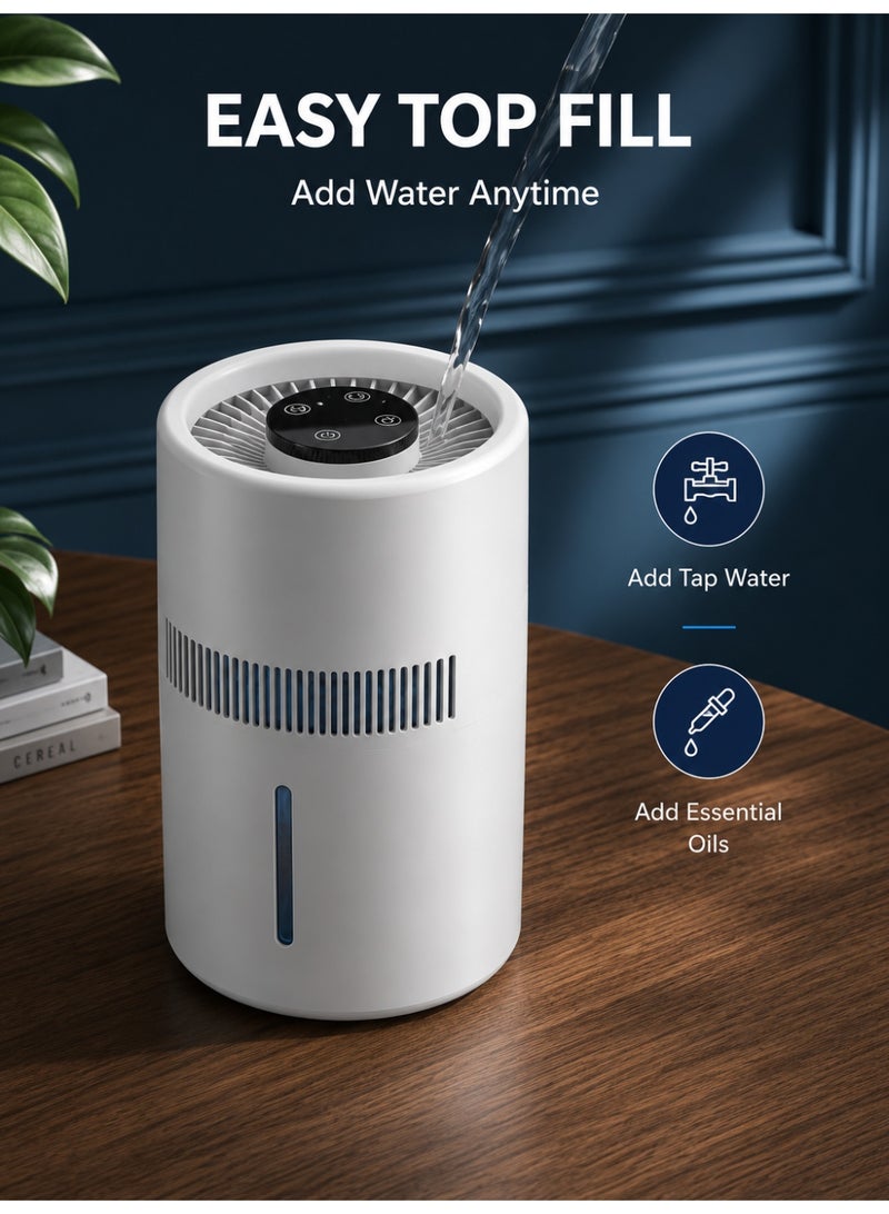 RUKYU 4L Cool Mist Humidifier & Air Purifier with Top Fill Design, Aroma Diffuser, Adjustable Mist Control, Quiet Large Capacity Air Humidifier for Bedroom, Living Room, Office & Home, White - Image 5