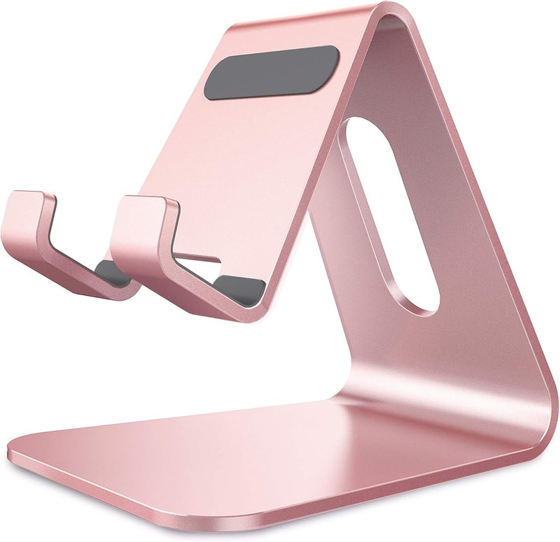 CreaDream Cell Phone Stand, Cradle, Holder, Aluminum Desktop Stand Compatible with Switch, All Smart Phone, iPhone 15 14 13 12 Pro Max Plus Mini Xr X Se 8 SE -Rose Gold - Image 1