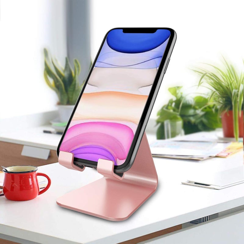 CreaDream Cell Phone Stand, Cradle, Holder, Aluminum Desktop Stand Compatible with Switch, All Smart Phone, iPhone 15 14 13 12 Pro Max Plus Mini Xr X Se 8 SE -Rose Gold - Image 3