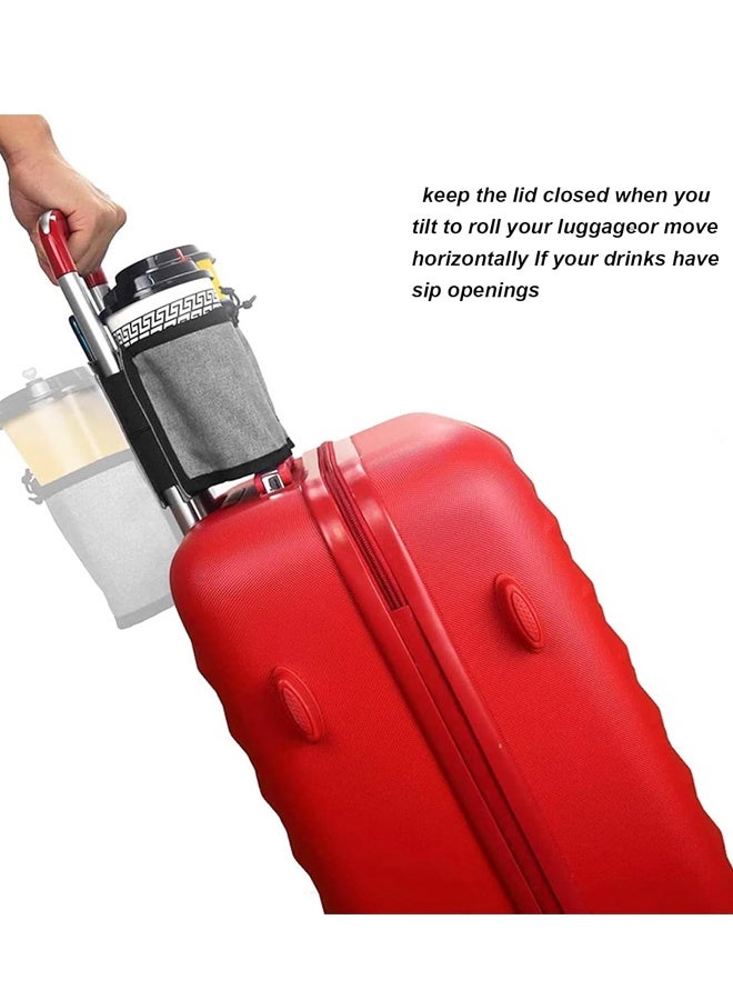 حامل أكواب لحقيبة السفر، حامل أكواب للطائرة للسفر، للمسافرين لحمل المشروبات والقهوة والزجاجات والوجبات الخفيفة (رمادي) - Image 5