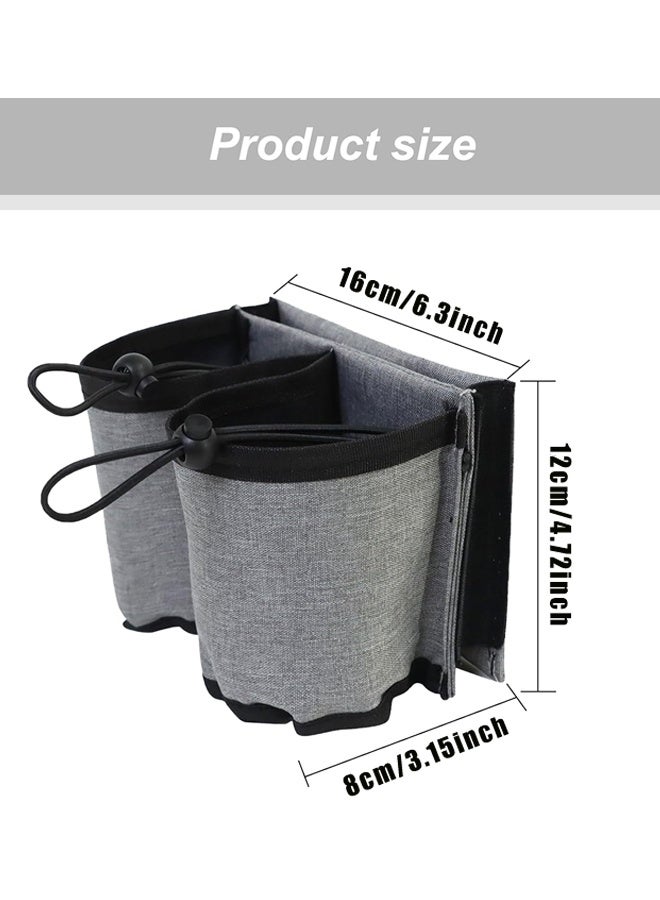 حامل أكواب لحقيبة السفر، حامل أكواب للطائرة للسفر، للمسافرين لحمل المشروبات والقهوة والزجاجات والوجبات الخفيفة (رمادي) - Image 3