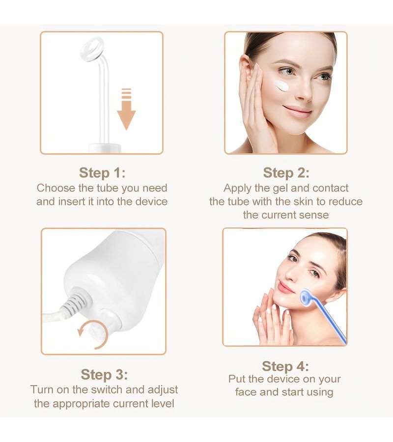 A Argon And Neon High Frequency Beauty Device With Seven Different Shaped Attachments Without Handle For Facial Skincare - Image 3