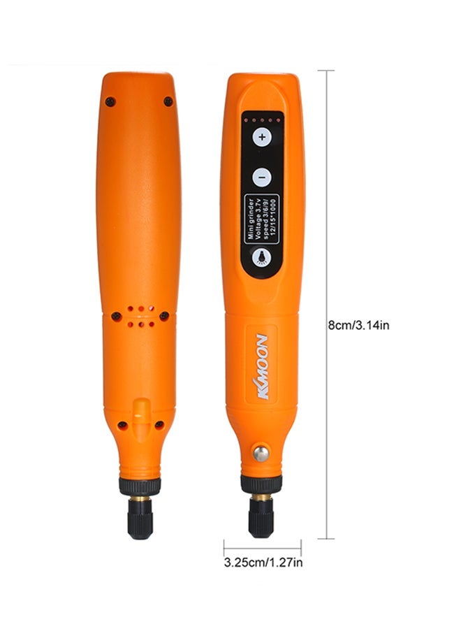 NIBEMINENT 5-Speed Speed Adjustment Mini Electric Grinder Tool Set USB Charging Grinding Machine for Jade Carving Wood Punching Metal Polishing Orange 21.0x7.0x5.5cm - Image 4