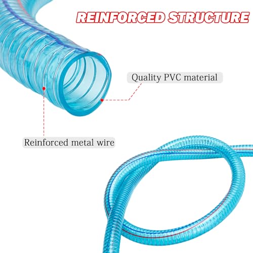 GDDGHS Fuel Hose 1 inch Suction Hose, Fuel Transfer Hose for Fuel/Oil/Diesel/Kerosene/Gasoline Transfer Pump, 1 Inch Fuel Pump Hose with 3/4 &1 Inch Threaded Couplings (6.5FT Long) - Image 4