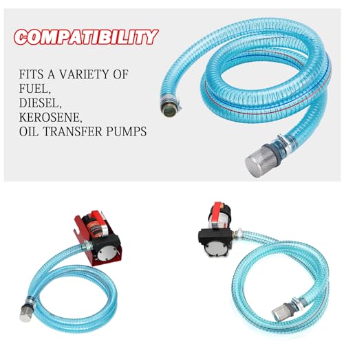 GDDGHS Fuel Hose 1 inch Suction Hose, Fuel Transfer Hose for Fuel/Oil/Diesel/Kerosene/Gasoline Transfer Pump, 1 Inch Fuel Pump Hose with 3/4 &1 Inch Threaded Couplings (6.5FT Long) - Image 5