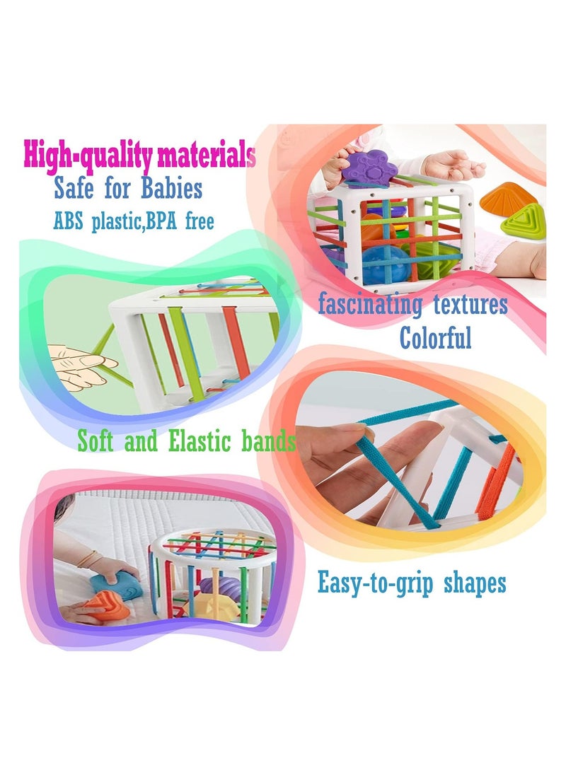 ORiTi - Montessori Toys for 1 Year Old,Baby Sorter Toy Colorful Cube and 6 Pcs Multi Sensory Shape, Toddler Developmental Learning Toys Birthday Gifts,Baby Toys 6-12-18 Months - Image 1