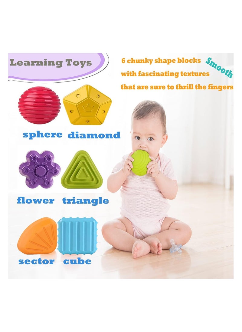 ORiTi - Montessori Toys for 1 Year Old,Baby Sorter Toy Colorful Cube and 6 Pcs Multi Sensory Shape, Toddler Developmental Learning Toys Birthday Gifts,Baby Toys 6-12-18 Months - Image 1