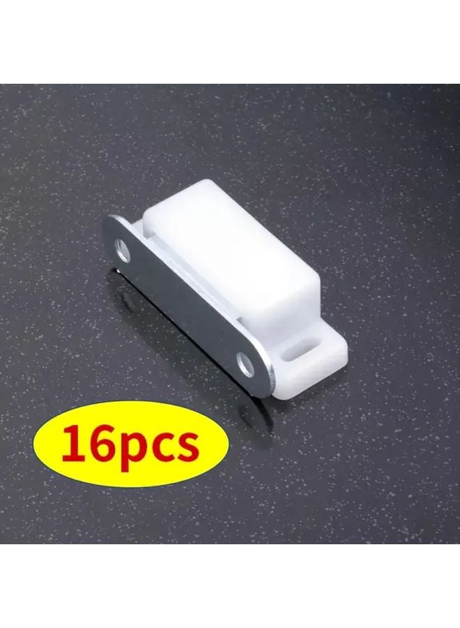 16pcs Magnetic Cabinet Door Locks Easy Install White Plastic Secure Storage Durable - Image 1