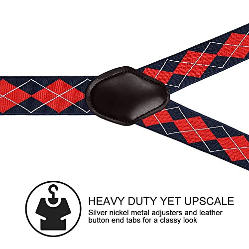 Vauhse Suspenders for Men, Adjustable Suspenders with Elastic Straps Y-Back Construction Heavy Duty for Work (Schottland) - Image 3