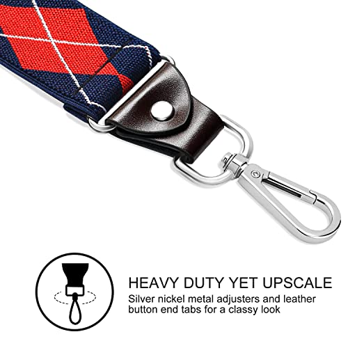 Vauhse Suspenders for Men, Adjustable Suspenders with Elastic Straps Y-Back Construction Heavy Duty for Work (Schottland) - Image 2