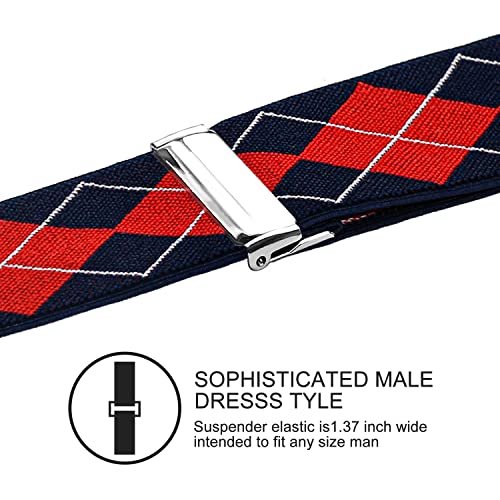 Vauhse Suspenders for Men, Adjustable Suspenders with Elastic Straps Y-Back Construction Heavy Duty for Work (Schottland) - Image 4