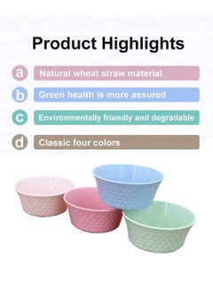 Y&D Wheat Straw Fiber Bowl, DELFINO Eco-Friendly Premium Mini Lightweight Child Bowls, Thick Soup Baby Feeding Dinnerware Sets Dishwasher Safe for Family Kids Elderly Young, 4PCS  - Image 5