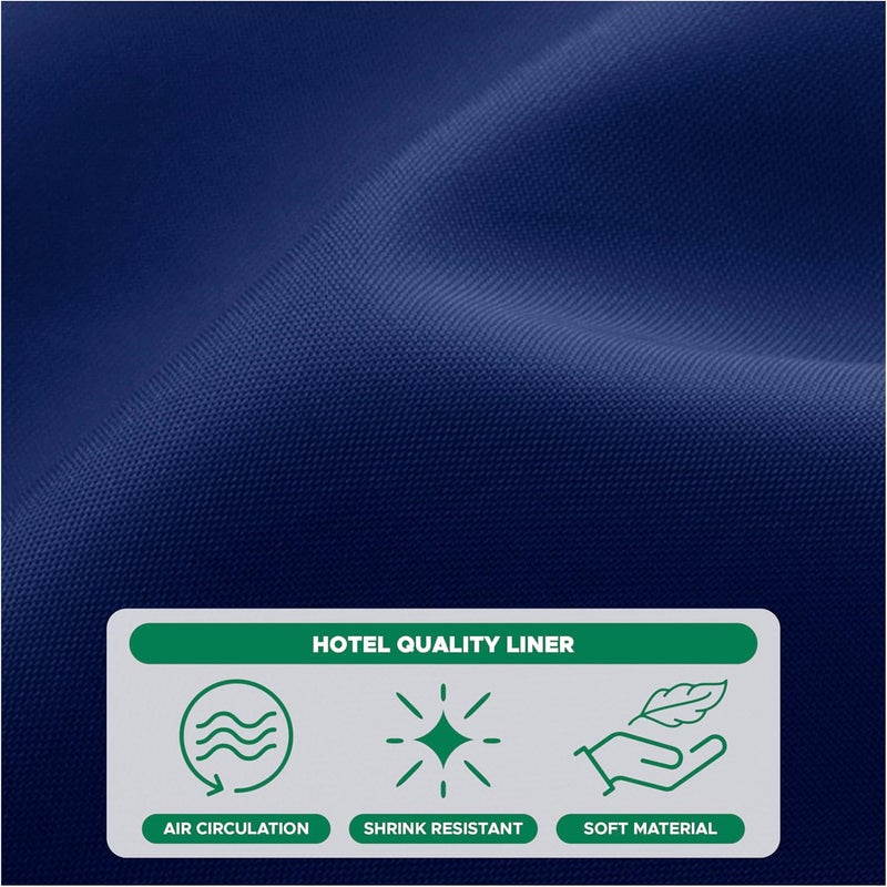 Biscaynebay Hotel Quality Fabric Shower Curtain Liners 72 Inch by 72 Inch, Navy Water Resistant Bathroom Curtains, Rust Resistant Grommets Weighted Bottom Hem Machine Washable - Image 5