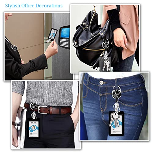 lebrocoli Funny Id Badge Holder, Badge Reel Retractable Keychain, Skeleton Card Holder with Carabiner Clip Heavy Duty, Id Name Tag Badge Case Protector Cover for Office Work Nurse Teacher Women Student Gifts - Image 3