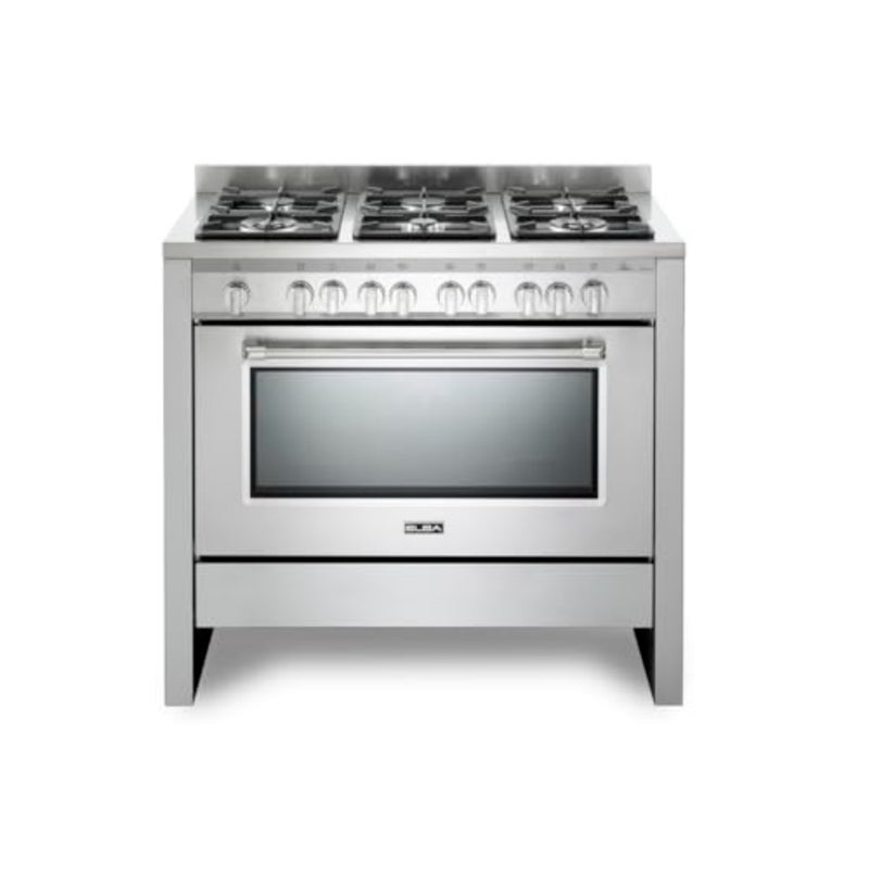 Gas cooking range for home kitchens: stainless steel, silver, 90cm wide with 2 double-ring burners, 6-zone cooktop, auto ignite, 8F/96L oven featuring grill, rotisserie, fan cooking, 120' timer, cooling fan, flap storage, Italian technology - Image 4