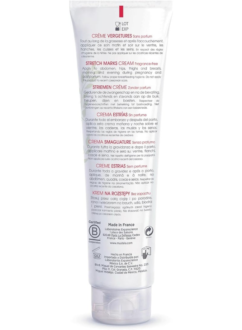 Mustela Maternity Stretch Marks Cream for Pregnancy - Natural Skincare Massage Moisturizer with Natural Avocado, Maracuja & Shea Butter - Lightly Fragranced or Fragrance Free - 150ml - Image 3