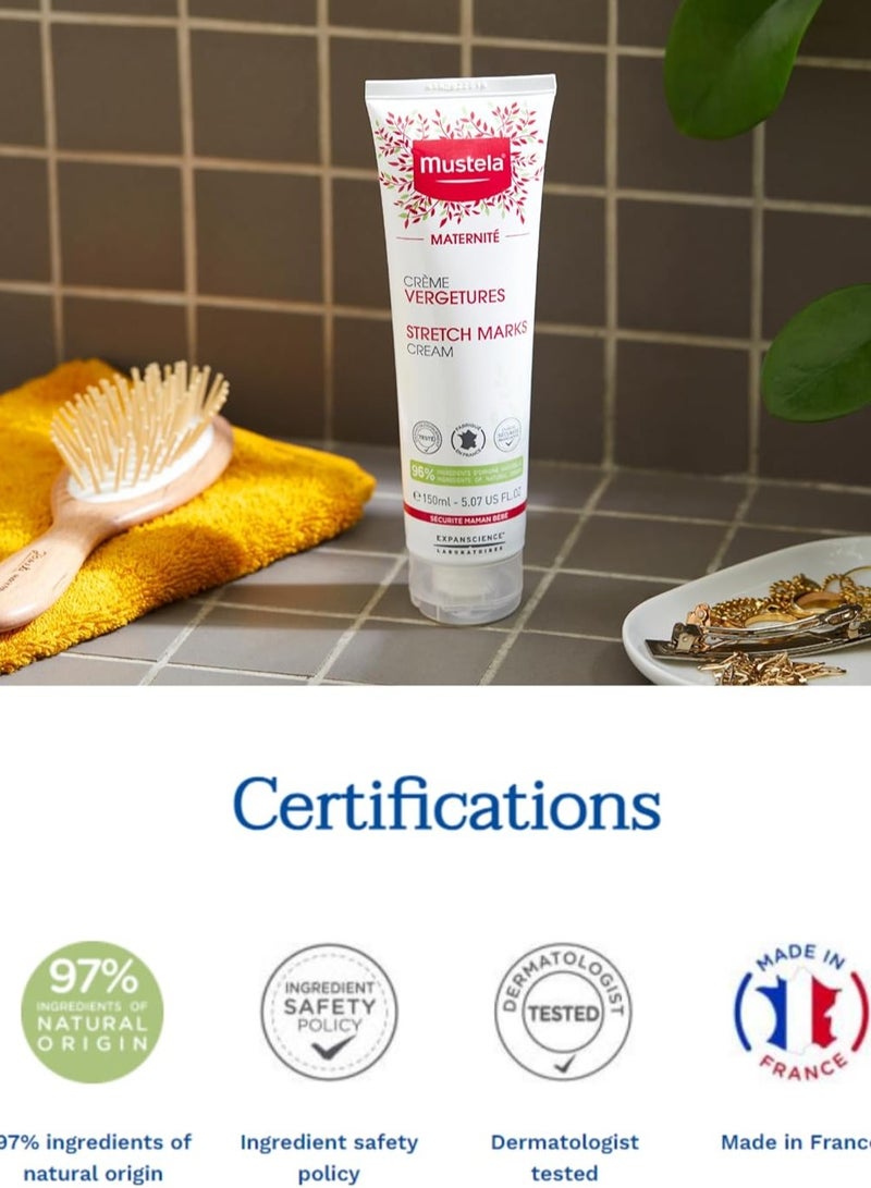 Mustela Maternity Stretch Marks Cream for Pregnancy - Natural Skincare Massage Moisturizer with Natural Avocado, Maracuja & Shea Butter - Lightly Fragranced or Fragrance Free - 150ml - Image 4