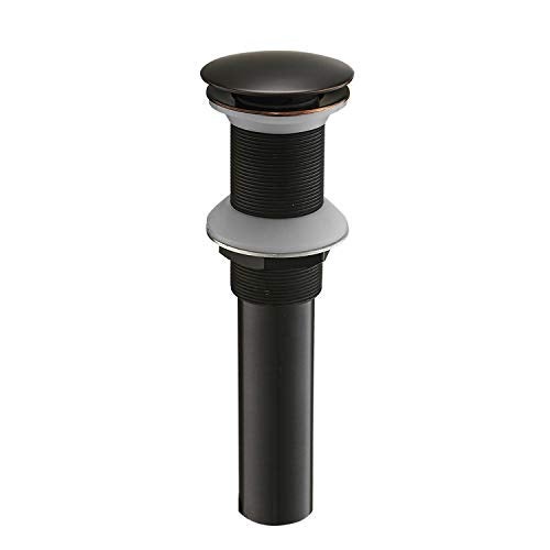 BWE Pop Up Drain Fits Bathroom Standard Sink Hole 1-1/2" to 1-3/4" Bathroom Faucet Vessel Vanity Sink Drain Stopper Without Overflow Oil Rubbed Bronze - Image 1