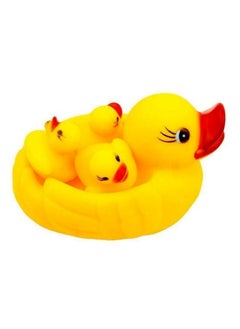 4 Rubber ducks , Mother And 3 Baby , Yellow Duck for Swimming Bath Toys Children Water Play  - Image 3
