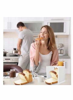 KASTWAVE Bread Slicer for Homemade Bread, Adjustable Toast Slicing Guide, Slices Evenly Loaf Cutting Guide, Foldable Sandwich Bagel Cutter Machine, 1 Pcs  - Image 4