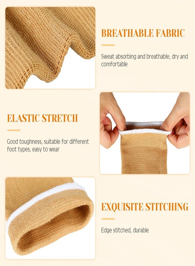 Haysandy 4 Pieces/ 2 Pair Kids Ankle Support Brace Elastic Kids Compression Socks Knitted Ankle Sleeve for Jogging Running Fitness(Beige,5-10 Years) - Image 4