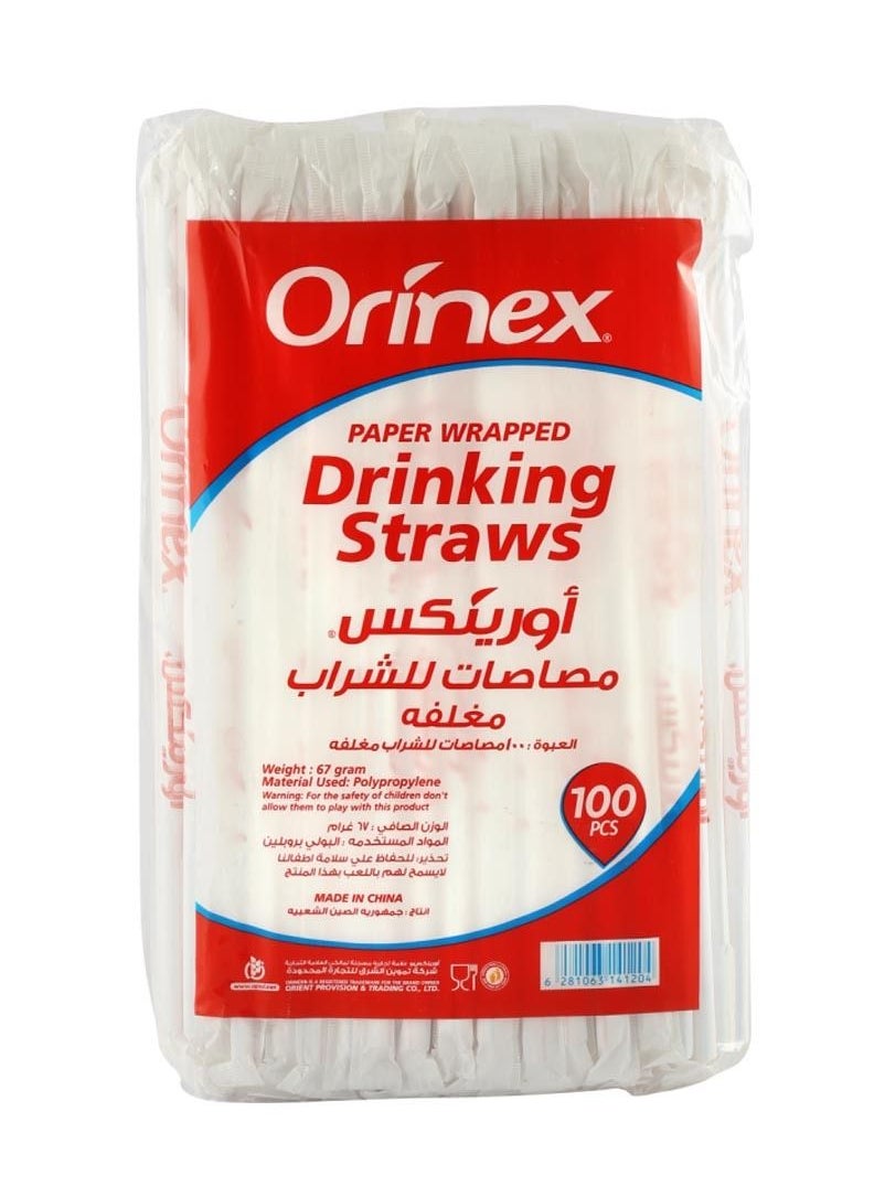 Coated Plastic Drinking Straws  100 Pieces