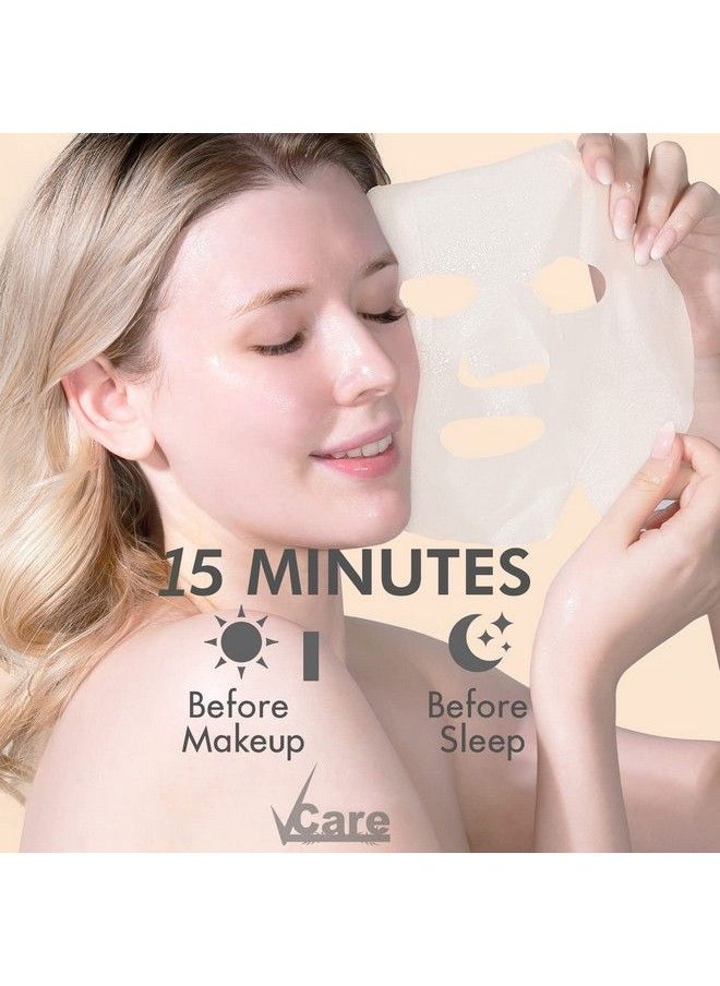 VCare أقنعة الوجه لبشرة متوهجة من الصبار والخيار؛ منتج للعناية ببشرة الوجه للنساء والرجال لترطيب البشرة وتنظيفها وترطيبها وقناع تجميل منعش لجميع أنواع البشرة  - Image 3