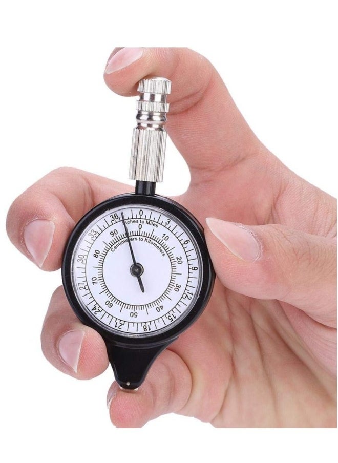Generic - 2 in 1 Map Measurer, Mini Cam Map Measuring Gauge Range Finder Meter, Rangefinder Odometer Distance Calculator, Metal Wheel Map Wheel Distance Measuring Tool - Image 1
