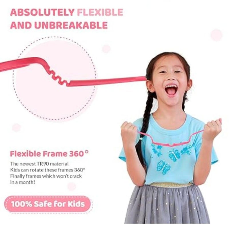 Redex Stylish Full Rim Black Color Rectangle Shape Flexible & Unbreakable Eyeglasses for Kids - Image 5