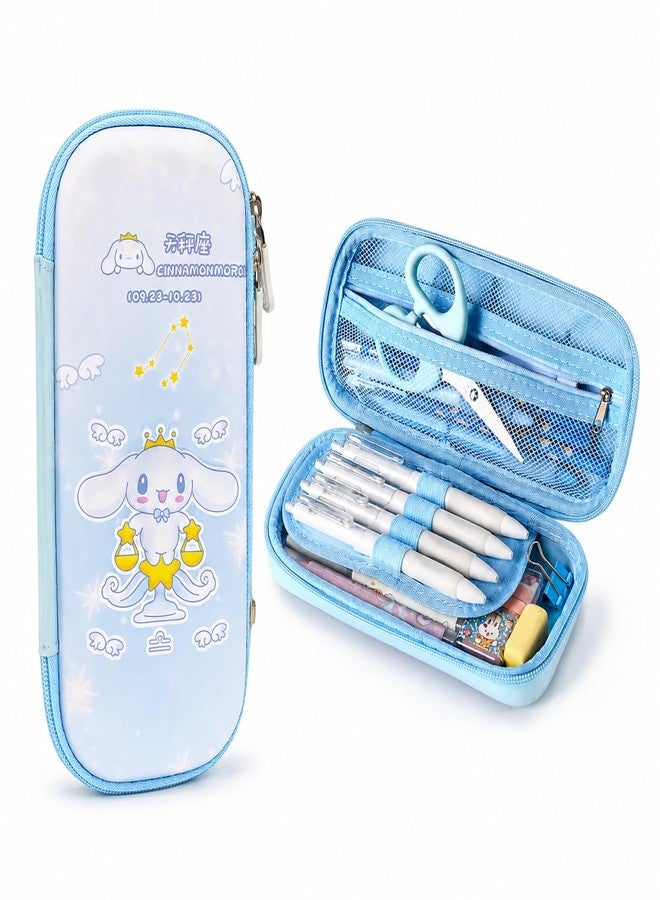 ADOERE Cinnamonmoroll Pencil Case for Girls, Aesthetic Large Capacity Pencil Pen Bag Gift for Students Kids Teens Back to School Pen Holder Box Organizer (Blue) - Image 1