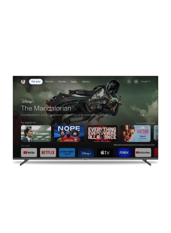 Thomson تلفاز ثومسون الذكي QLED مقاس 65 بوصة - موديل 2025 مع دقة دولبي فيجن وأتموس، تحكم صوتي ذكي، مساعد صوتي من جوجل، تصميم بدون إطار، يوتيوب ونتفليكس مدمجين، تصميم أرجل جانبية - Image 2