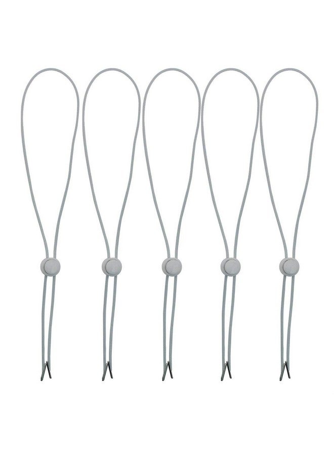 Tvoip Hat Chin Cord, Flexible Removable Hat Chin Strap With Spring Loaded Stop Cord Lock Set Of 5 (White) - Image 1