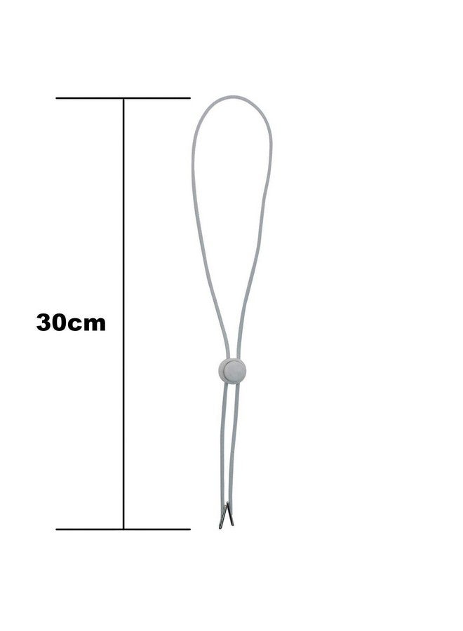 Tvoip Hat Chin Cord, Flexible Removable Hat Chin Strap With Spring Loaded Stop Cord Lock Set Of 5 (White) - Image 2