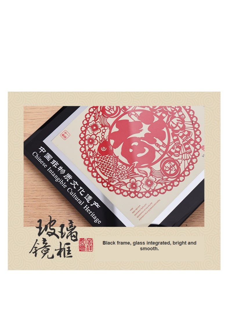 general Gifts with Chinese characteristics, DIY, Chinese style, suitable for children and adults, safe, decorative, educational games, parent-child interaction. Chinese papercut decorations, Chinese characteristic gifts (phoenix playing peony). - Image 5