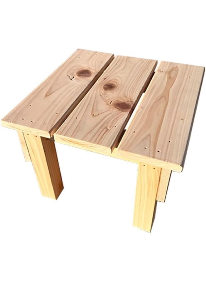 Horoof Market Natural Wooden Convenient Stand – Durable and Stylish Multipurpose Table, 27 x 27 x 12 cm, SL111  - Image 1