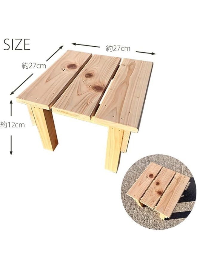 Horoof Market Natural Wooden Convenient Stand – Durable and Stylish Multipurpose Table, 27 x 27 x 12 cm, SL111  - Image 3