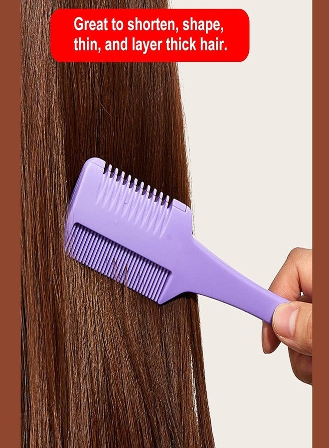 BANIRA 1pc Thickened Hair Thinning Razor Comb, Double Sided Hair Cutter Comb Suitable for Hair Cutting and Styling Professional Hairdressing Tool For Men Women Multicolor - Image 3