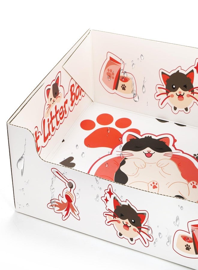 Lawei 8 Pack Disposable Litter Boxes for Cats, Foldable Travel Kitty Litter Box with Scoop, Portable Double Layer Waterproof Litter Tray for Cats Small Pets, 14.8 x 11.6 x 4.7inch, Easy to Assemble - Image 5