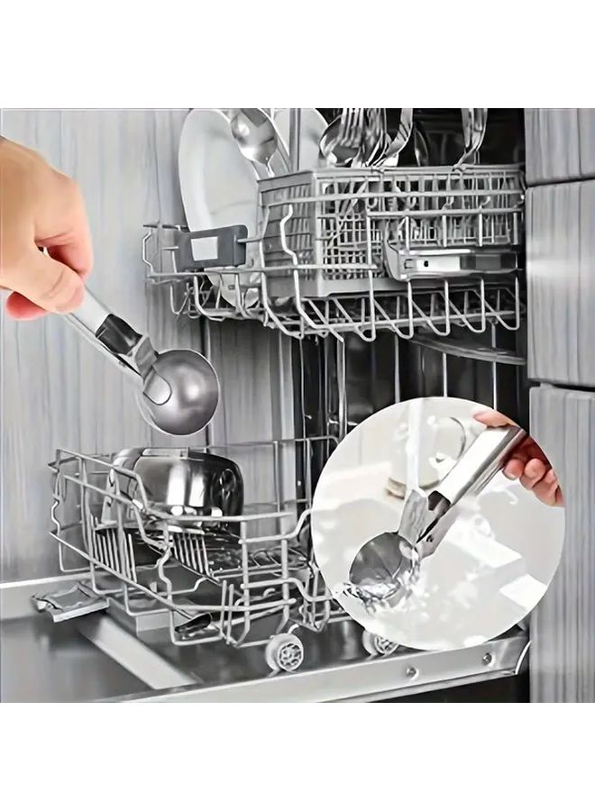 1PC Durable Stainless Steel Dual Purpose Scoop Multipurpose Kitchen Tool for Slicing Portioning and Mixing Ideal for Home Restaurant Camping Picnic BBQ - Image 5