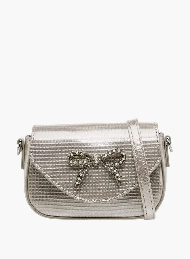 سيليست Bow Embellished Crossbody Bag with Chain Strap Ramadan Collection