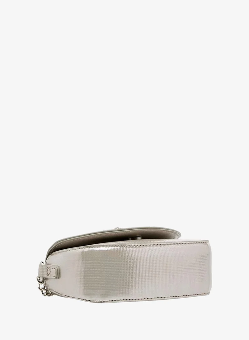 Celeste SILVER Bow Embellished Crossbody Bag with Chain Strap for Women | Best Price UAE
