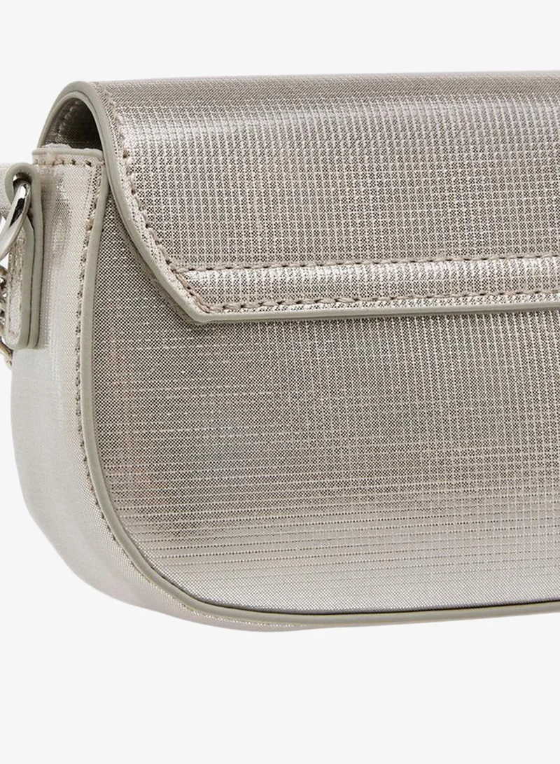 Celeste SILVER Bow Embellished Crossbody Bag with Chain Strap for Women | Best Price UAE